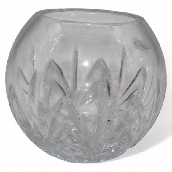 Galway 24% Lead Crystal Round Cut Glass Vase Elegant Design - Picture 3 of 8